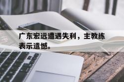 九游在线使用网址-广东宏远遭遇失利，主教练表示遗憾。